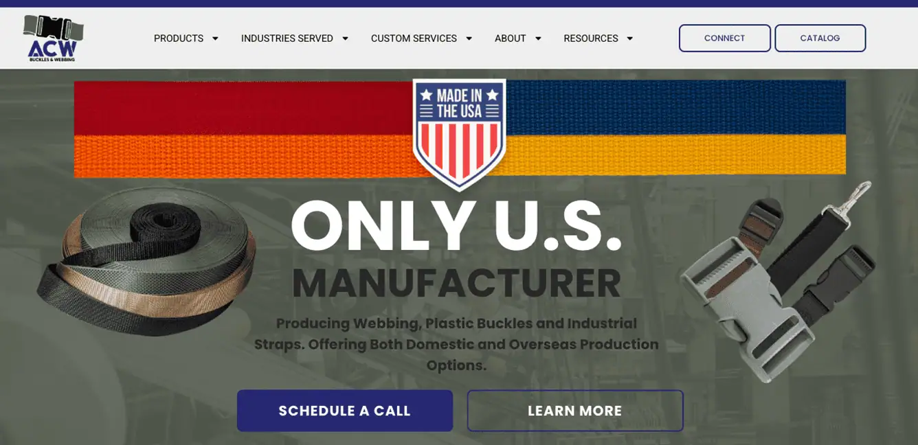 Screenshot of the ACW website homepage